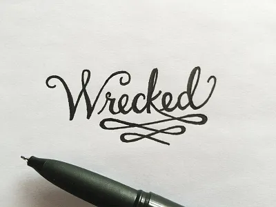 Wrecked hand lettering hand type typography