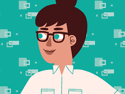 the teal deal colors faces glasses illustration people portraits teal tech