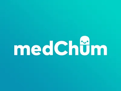 medChum Logo children cute health logo medication one color