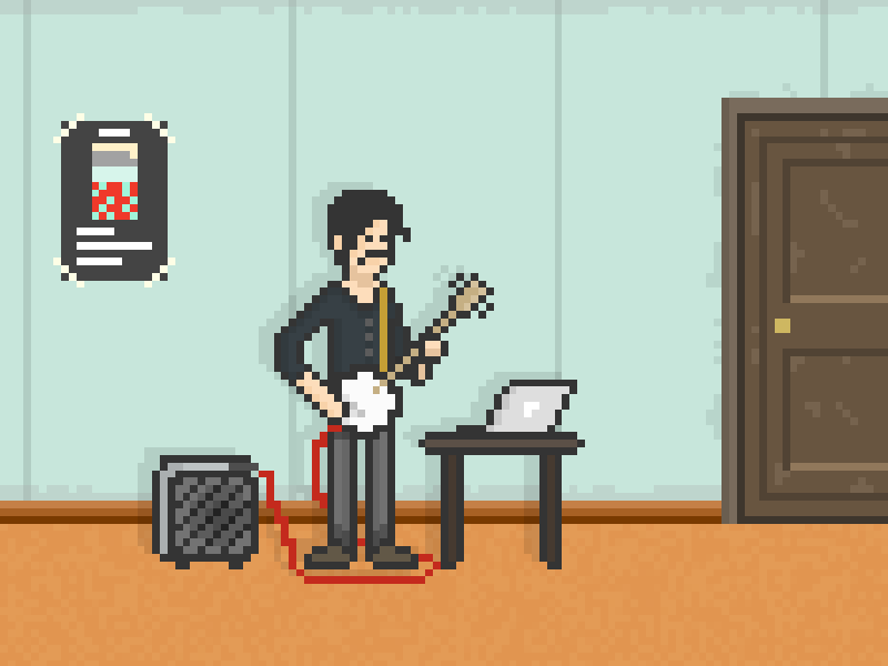 Mordecai banjo gig music mustache pixel art pixels soundcloud