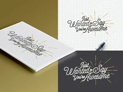 You're Awesome Mockup cardstock illustration lettering mockup print script type