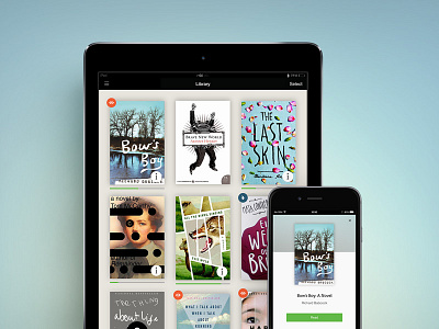 Ebook reader ebook flat ios library native ui user interface design