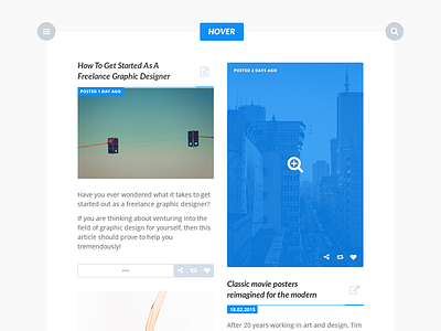 Hover Theme blue clean light minimal theme tumblr