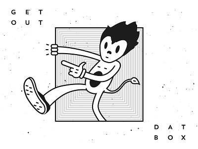 Dat Box bw character illustration illustrator mono weight stroke. type vector
