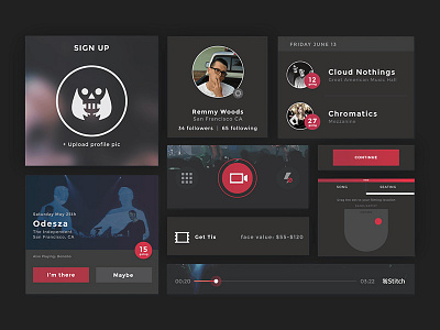 Stitch UI Kit app concert mobile music ui ux video