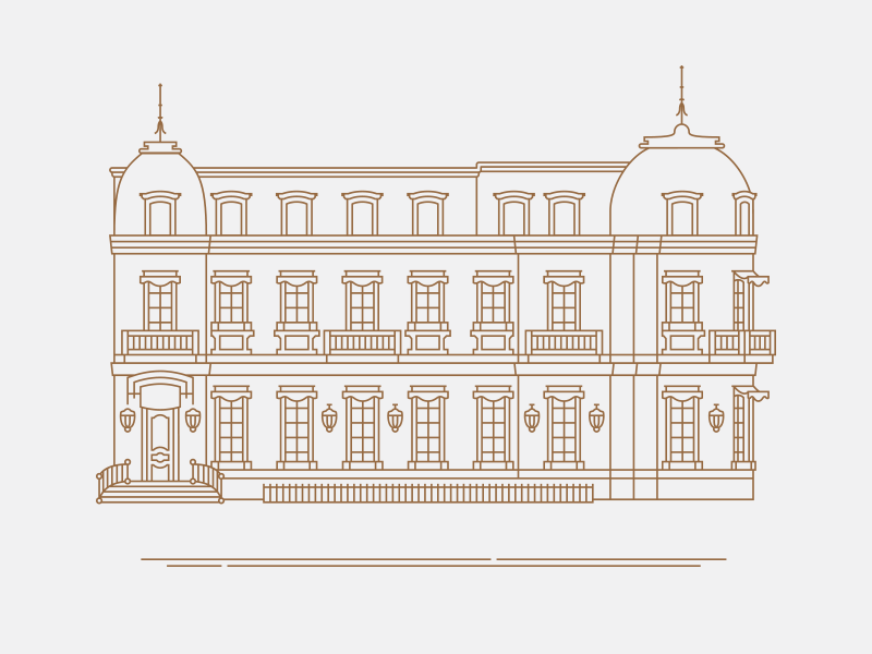 "Hotel De Paris" (Odessa) animation illustration lines