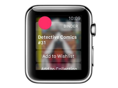 Watch Menu apple watch comicbinder