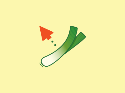 Leek arrow cursor leeks vegetable yellow