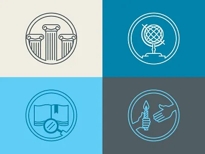 From the Graveyard book candle column education globe icon line logo