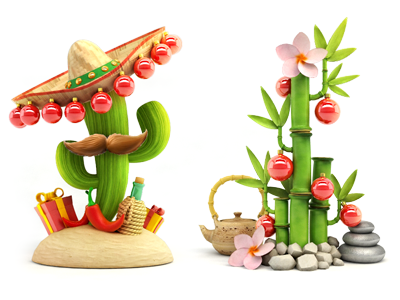 New year balloons bamboo cactus christmas gifts mexico new year sombrero