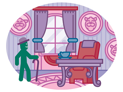 Mr Olaf is in Umbridge’s office (Fifth Year) cat harrypotter hogwarts illustration kitty mrolaf pink tea umbridge