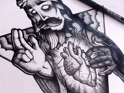 Jesus dots illustration jesus