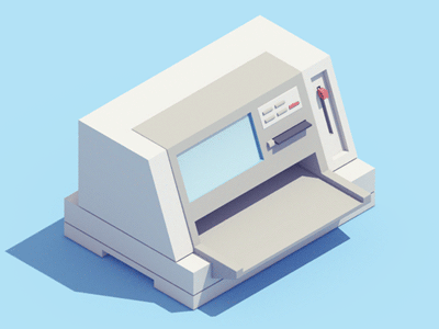 Matrix Printer 3d animation c4d gif isometric printer retro vintage vray