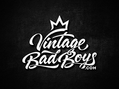 Vintage Bad Boys crown custom hand drawn lettering logotype vintage