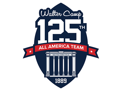 Walter Camp 125th All American Team logo amaerica blue college football logo red sports vector