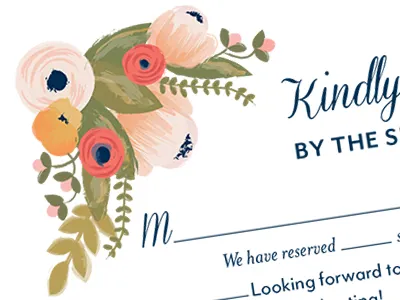 Floral Wedding Invite WIP card flowers invitation response wedding