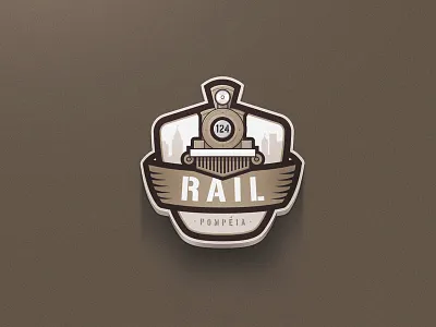 Rail2 badge brazil brown hand lettering identity logo old rail train typography vintage