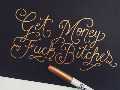 Get Money calligraphy hand drawn handwritten illustration sharpie typography