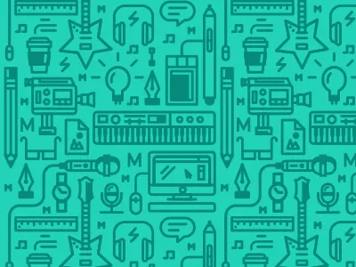 Media Pattern icons vector