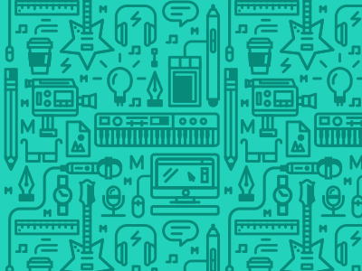 Media Pattern icons vector