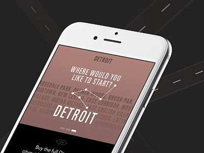 D to the troit app black brown dark detail explore inapp ios iphone preview slider teaser