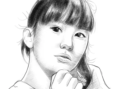 Sabina Altynbekova cintiq digital face graphite kazakhstan pencil photoshop portrait sabina sketch volleyball