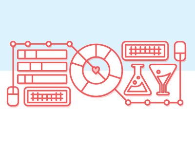 Case Study Illustration chemistry graph keyboard mouse