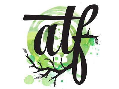 ATF - Monogram Logo branch design forest ligature logo nature type typography watercolor