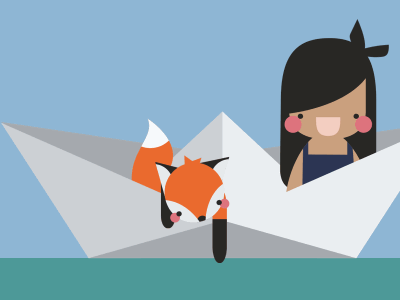 JustBreathing boat flat flat design fox graphic design holding page illustrator minimal online portfolio vector website