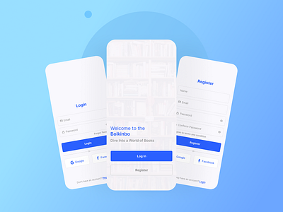 Modern Mobile App Login, Register, and Welcome Screen UI Design app apps design login page mobile page register screen signup ui ux