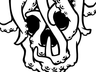 Octoskull black and white octopus skull t shirt