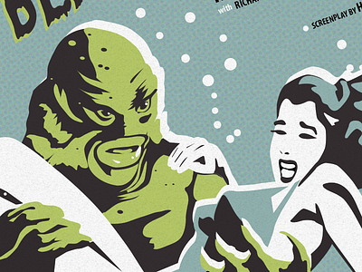 Creature From The Black Lagoon illustration movie retro vintage