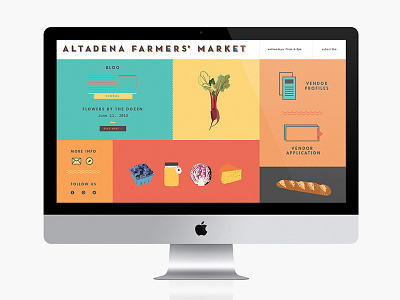 Altadena Farmers' Market branding bread cheese farmers market food fruit identity illustration vegetables vendor web website