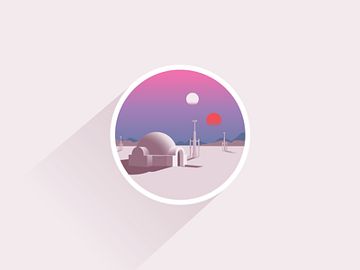 Tatooine desert icon icon a day illustration jawa lucas skywalker star wars sun tatooine vader yoda