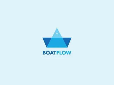 Boatflow blue boat boatflow colors cool flow logo logotype minimal
