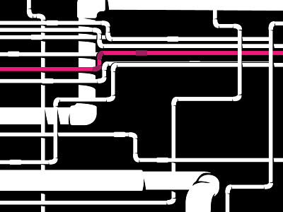 Pipe Dream black drawing illustration mural pink pipes vector vinyl white