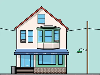 Richard I. Hart Insurance Agency agency building flat house illustration insurance office