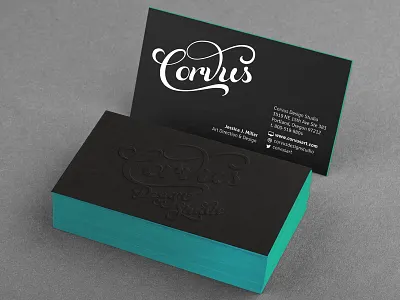Black Business Card Mockup black business card business card mockup colored edges corvus design studio mockup