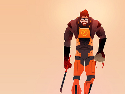 Gordon Freeman - Half Life suit cartoon character fan art half life icon illustration steam suit valve video game