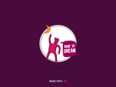 Dare to Dream character dare dream flat hand illustrations moon reach