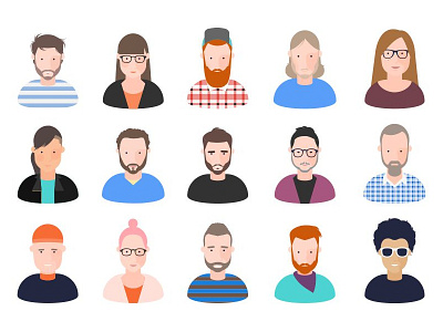 Design Team avatar flat illustration vector