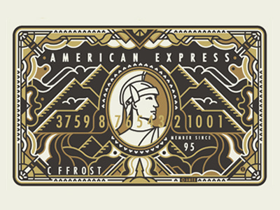 Amex Gold Card amex art banking border card custom decorative illustration line money pattern vector