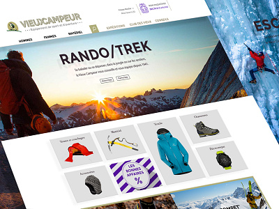 VieuxCampeur_Homepage ecommerce equipment mountain redesign webdesign