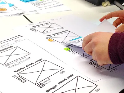 Teaching UX&D - Paper Prototyping bbc mmu paper prototype prototyping sketch students teaching testing ux wip