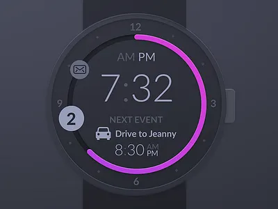Smartwatch event hour interface smartwatch timeline user watch