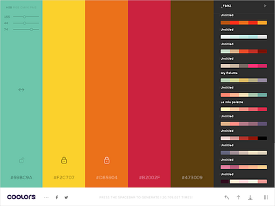 Coolors' new desktop app layout color schemes layout web design