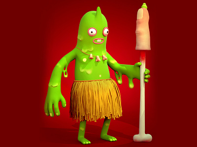 Booger Island Native 3d cg character illustration maya render vray zbrush