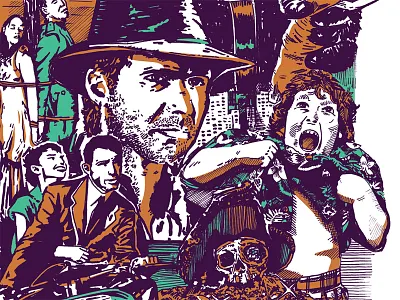 Classic Movie Poster 3 color goonies indiana jones king kong movies poster roman holiday