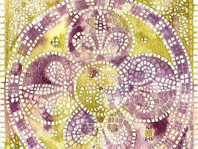 Mosaic ceramic tile mosaic pattern stones watercolor