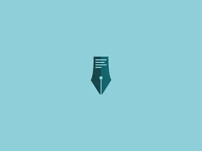 Pen in paper design digital flat icon illustration logo mark pen vector
